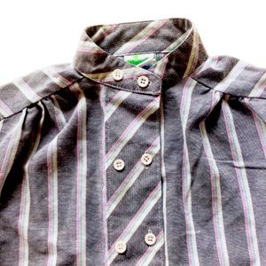 Vintage Girls Wrangler Button Down Mandarin Collar Chef Style Western Colorful